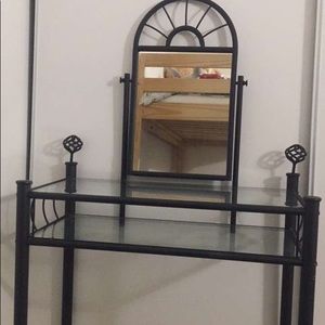 Nice black vanity with mirror